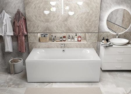 Ванна акриловая 1MarKa ESMA 01эс1990 190х90 пристенная прямоугольная без каркаса