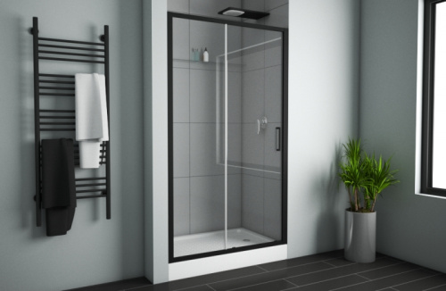 Душевая дверь Bravat Blackline BD120.4101B 120х200 стекло прозрачное профиль черный - фото 2