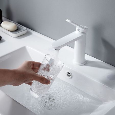 Смеситель Shevanik S43C S4301C на раковину белый