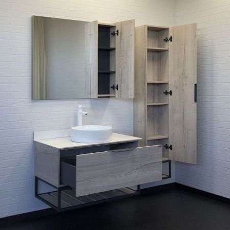 Тумба с раковиной Comforty Порто 00-00009322CF 90х50 подвесная цвет серый