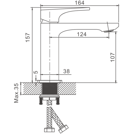 Смеситель BELZ B10709-7 на раковину черный