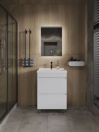 Тумба с раковиной Orange TOPLINE-Lyon TLNF60+RA 60х40 напольная цвет белый