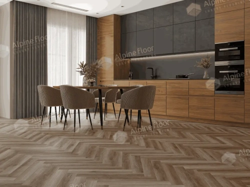 Ламинат Alpine Floor Herringbone 8 Pro New LF102-14 Дуб Пикардия толщина 0.8 см 33 класс 606х101 - фото 2