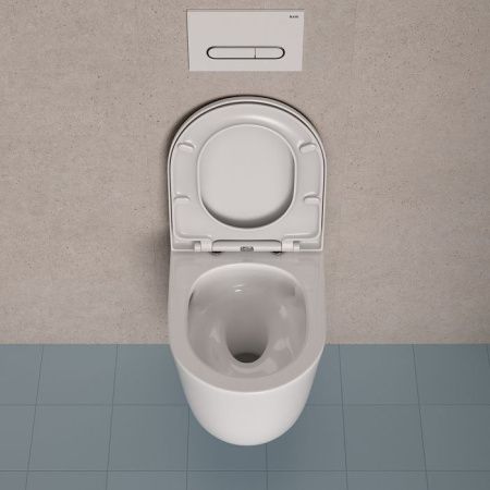 Унитаз подвесной IDDIS Slide SLIRDSEi25 белый с сиденьем микролифт безободковый смыв воронка-водоворот