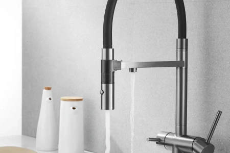 Смеситель для кухни Rose R958T на мойку оружейная сталь