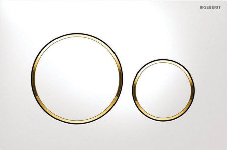 Клавиша смыва механическая Geberit Sigma20 115.882.KK.1 цвет белый/золото