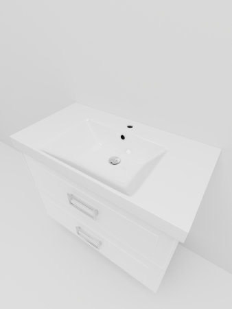 Тумба с раковиной La Fenice Cubo TWIN NFNC-01-CUB-B-80-2-2-80 80х50 подвесная цвет белый