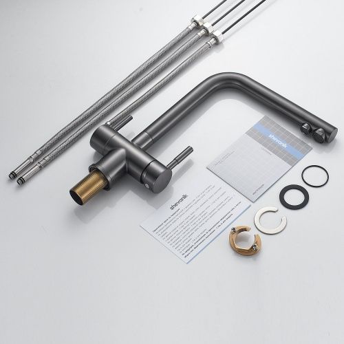 Смеситель для кухни Shevanik S468T на мойку оружейная сталь - фото 4