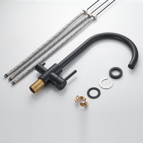 Смеситель для кухни Raffine F108H на мойку черный - фото 4