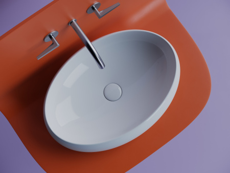 Раковина из сантехнического фарфора Ceramica Nova ELEMENT CN5033 60х40 накладная цвет белый без отверстий под смеситель