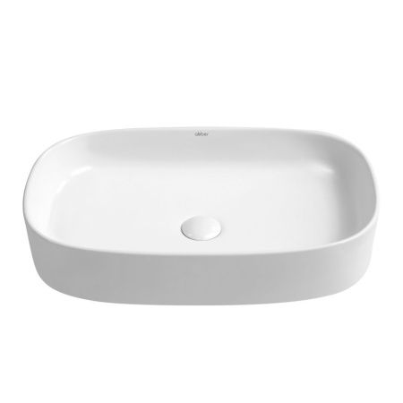Раковина из сантехнического фаянса Abber RECHTECK AC2209 60х40 накладная цвет белый без отверстий под смеситель