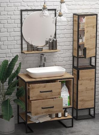 Тумба под раковину 1MarKa Grunge Loft Ц0000005442 80х50 цвет коричневый