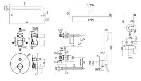 Душевая система Paffoni Light KITZLIG015HGSP006 встраиваемая в стену