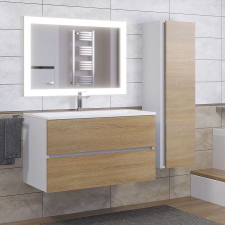 Тумба с раковиной Uperwood Barsa 29830205648 90х50 цвет коричневый