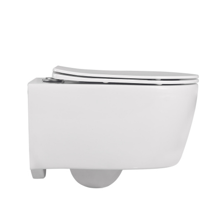 Унитаз подвесной Abber Bequem AC1104 белый с сиденьем микролифт безободковый каскадный смыв