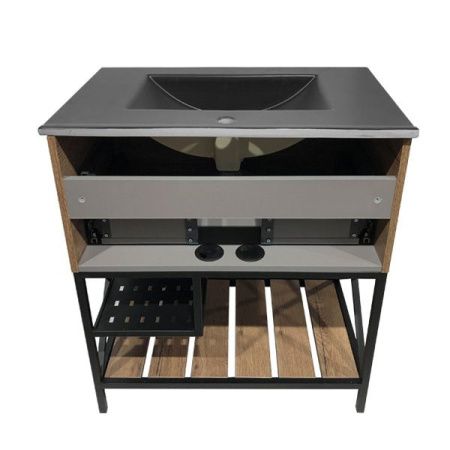 Тумба с раковиной Comforty Бредфорд 00004149064CF 80х50 напольная цвет коричневый