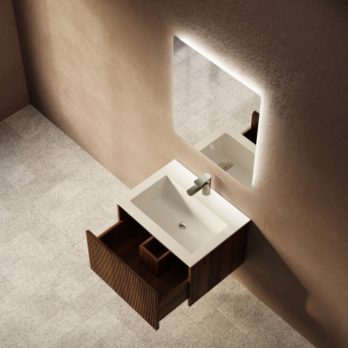 Тумба с раковиной ArtDecco Camilla (Камилла) ACM06W22S100 60x45x40 подвесная цвет черный орех - фото 3