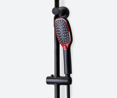 Душевая стойка Bronze de Luxe 2039RH настенная цвет черный/красный - фото 5