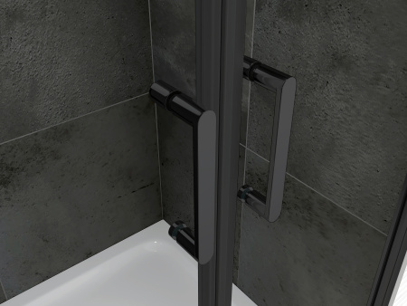 Душевой уголок Abber Sonnenstrand AG04100BC-S75B 75х100 стекло прозрачное профиль черный без поддона
