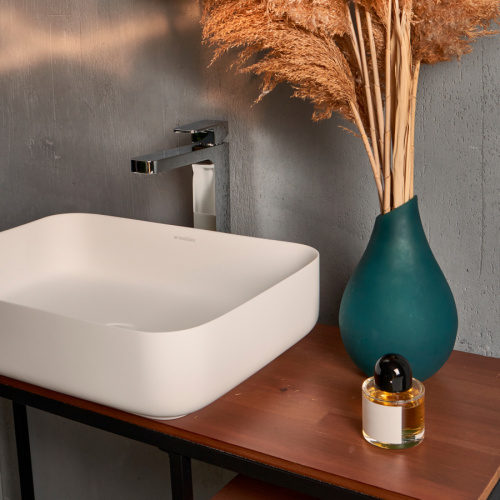 Раковина из искусственного камня MonteBianco Loreto lungo 495 12017 55х33 накладная цвет белый матовый без отверстий под смеситель - фото 4