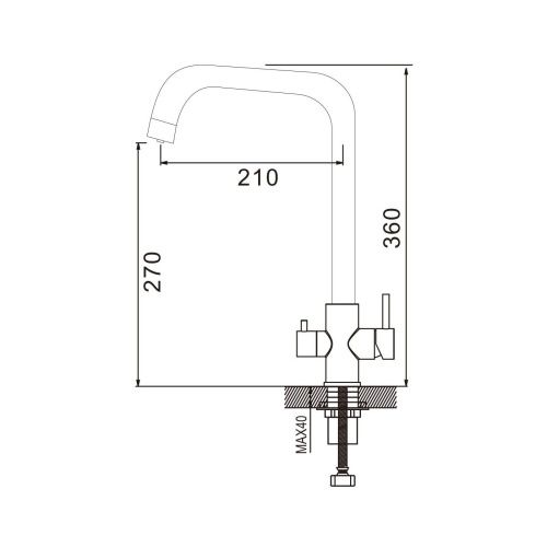 Смеситель для кухни Raffine F118T на мойку оружейная сталь - фото 3