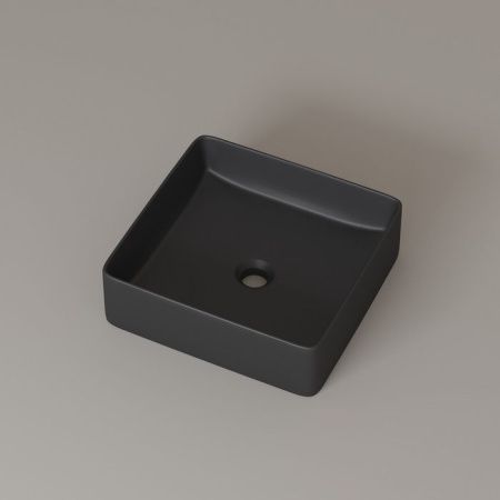 Раковина керамическая Iddis Slide SLIGM01i27 40х40 накладная цвет серый без отверстий под смеситель