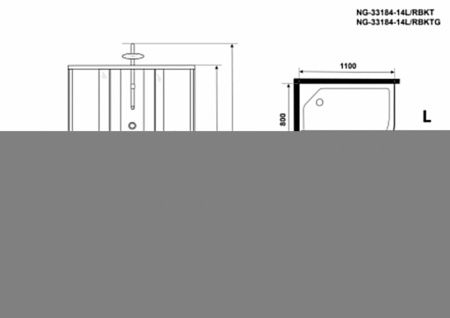Душевая кабина Niagara Classic 331844RBKTG 110х80 асимметричная без крыши ориентация правая