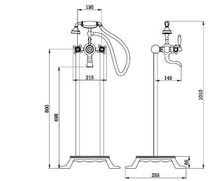 Смеситель BOCH MANN VICO B BM9654 напольный черный