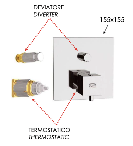 Смеситель для душа Remer Q-Elegance QT09KBNO встраиваемый в стену черный - фото 2