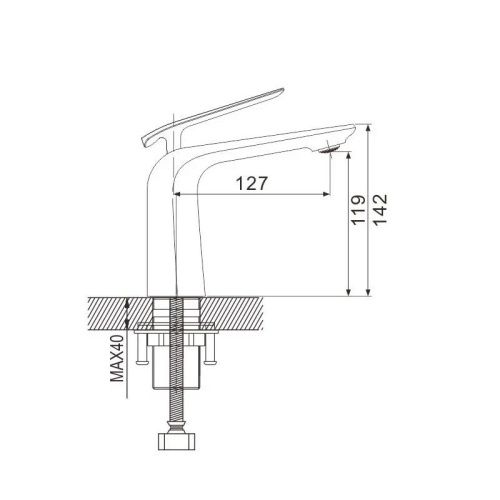 Смеситель Rose R1301H на раковину черный - фото 3
