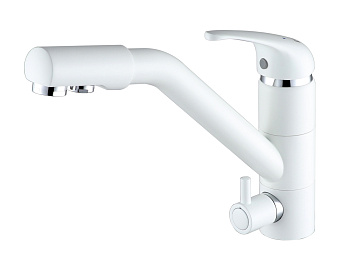 Смеситель для кухни Paulmark HESSEN He213017-431 на раковину белый матовый