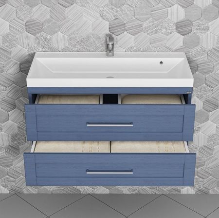 Тумба под раковину СанТа Венера 221019 100х40 подвесная цвет синий