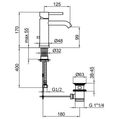 Смеситель Webert Elio EL830102560 на раковину черный - фото 3
