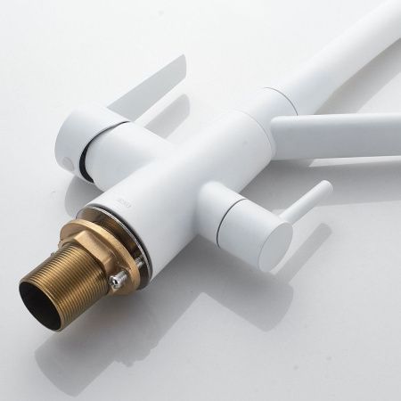 Смеситель для кухни Shevanik S968C на мойку белый