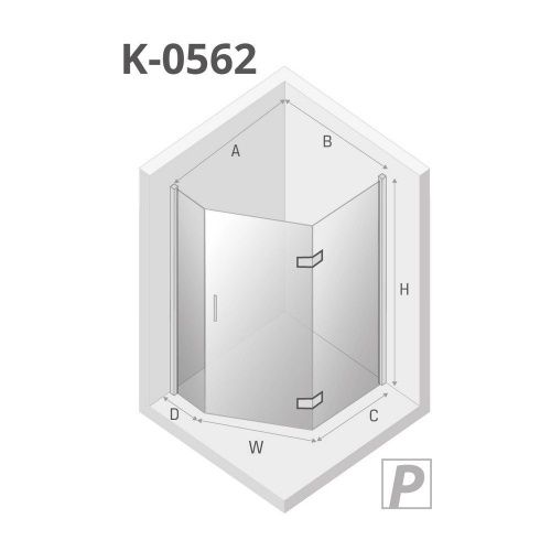 Душевой уголок New Trendy NEW AZZURA Chrome K-0562 100х80 стекло прозрачное профиль хром без поддона - фото 3