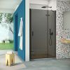 Душевая дверь Vegas-Glass AFP Retta AFP Retta 110 02М 07 R 110х200 стекло тонированное профиль черный