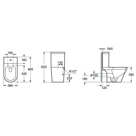 Унитаз-компакт напольный с бачком Lavinia Boho Biore 33040010 белый с сиденьем микролифт каскадный смыв