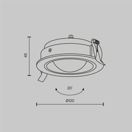 Светильник встраиваемый Maytoni Technical Lens DL105-12W3K-B