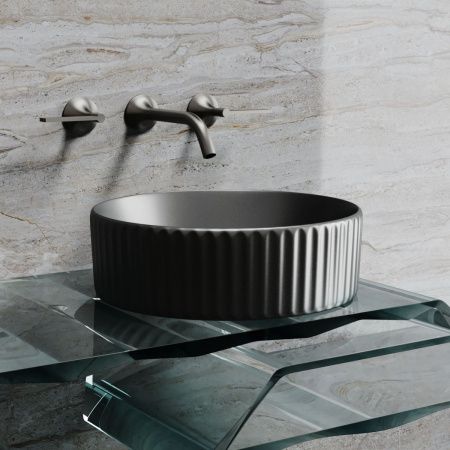 Раковина из сантехнического фарфора Ceramica Nova ELEMENT CN6057MDH 40х40 накладная цвет черный без отверстий под смеситель