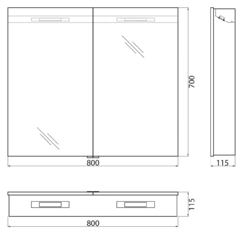 Зеркало-шкаф BelBagno SPC-2A-DL-BL-800 80х70 - фото 5