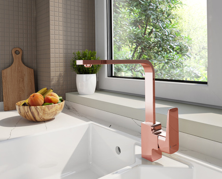 Смеситель Vitra Root Square A4275326EXP на мойку медь