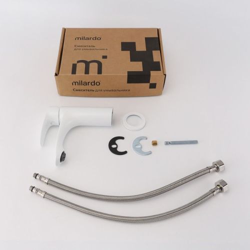 Смеситель Milardo Rora RORWT00M01 на раковину белый - фото 2