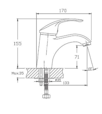 Смеситель Haiba HB21 HB1021 на раковину хром