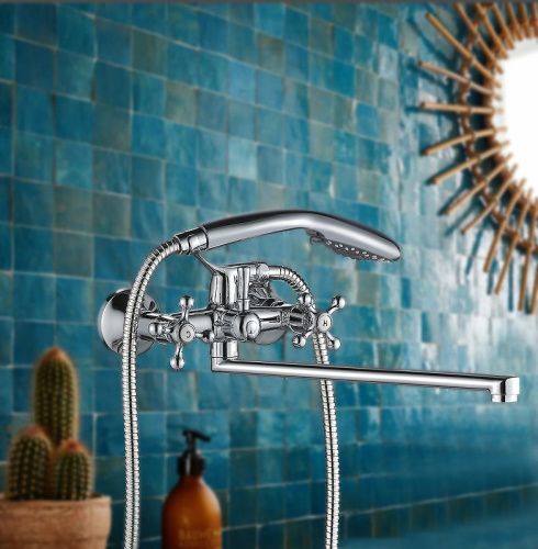 Смеситель для ванны WesnaArt Rassvet RAS02-320 настенный хром - фото 2