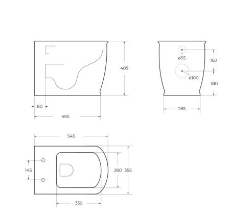 Чаша унитаза приставная BelBagno PRADO BB10150CB цвет белый без сиденья безободковая каскадный смыв