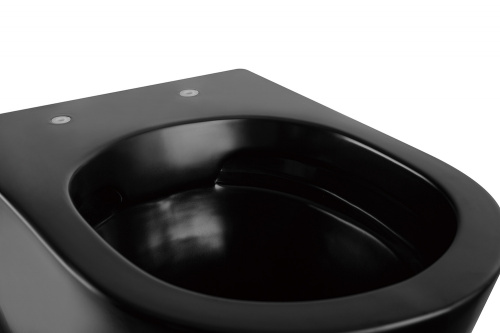 Унитаз подвесной Abber Bequem AC1103MB черный матовый с сиденьем микролифт безободковый каскадный смыв - фото 4