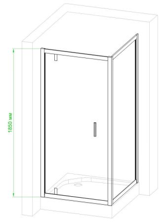 Душевой уголок Royal Bath HV RB8080HV-C-CH 80х80 стекло рифленое профиль хром без поддона