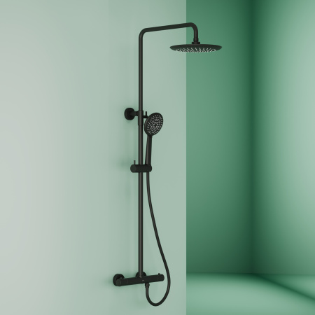 Душевая стойка Sancos Game SC3002MB настенная цвет черный с термостатом