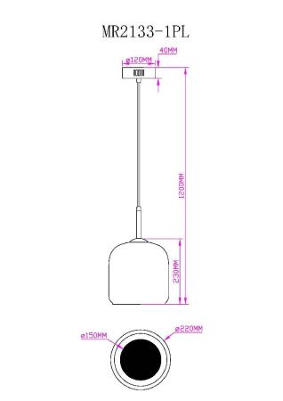 Светильник подвесной Myfar Charlie (Цхарлие) MR2133-1PL