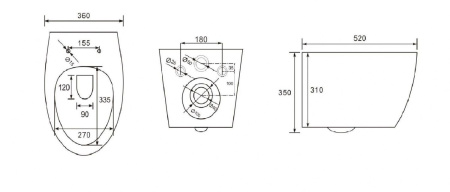 Унитаз подвесной Art&Max IMOLA AM217CHR белый с сиденьем микролифт безободковый каскадный смыв